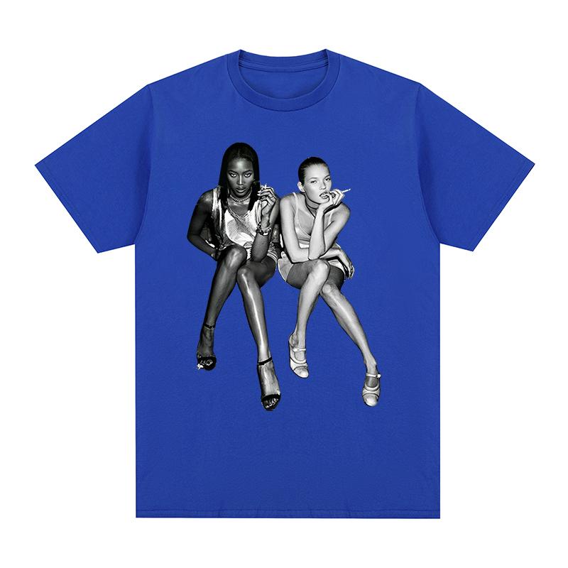 After Party Hip Hop Vintage Tshirt Naomi Campbell Kate Moss Cotton Unisex T shirt New Tee Tshirt Womens Tops