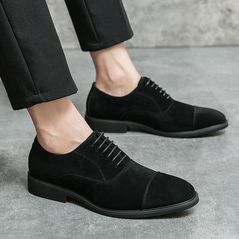 Large size matte leather shoes men's 2025 spring new business casual men's shoes three-joint versatile men's leather shoes