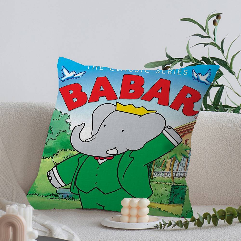 Cartoon Babar The Elephant Pillow Gifts Home Office Furnishings Bedroom Sofa Car Cushion Cover case xcm