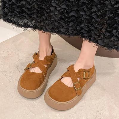 Распродажа модной женской обуви 2024 года, новые женские туфли на плоской подошве с пряжкой, осенние туфли с круглым носком, однотонные, повседневные, удобные, для офиса, для женщин