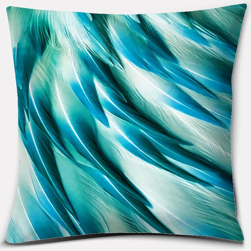 Peacock Feather Series Pattern Decorative Pillowcase, Living Room Sofa Office Seat Cushion Cover, Room Bedroom Home Decoration