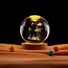 3D лазерная гравировка Хрустальный шар Ночник - Дизайн Подводный мир, Идеально для Дня Рождения Одноклассников и Лучших Друзей