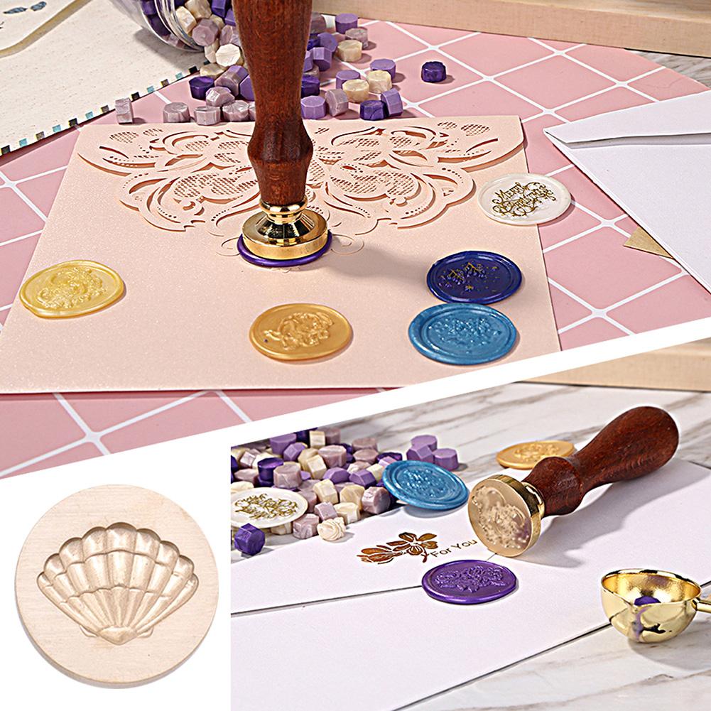 Special-shaped Seals Head Retro 3D Embossed Stamp Heads DIY Gold-plated Brass Fire Paint Seal for Wedding Invitation