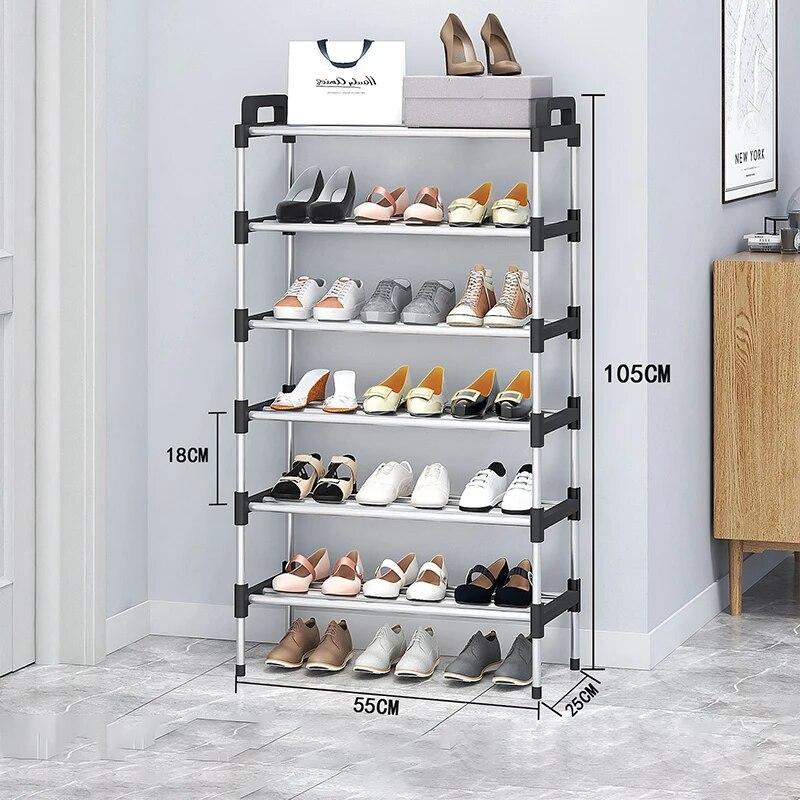 3-7Floor Simple Shoe Rack Multi Layer Dustproof Household Doorstep Shoe Cabinet Storage Space Saving Assembly Of Small Shoe Rack