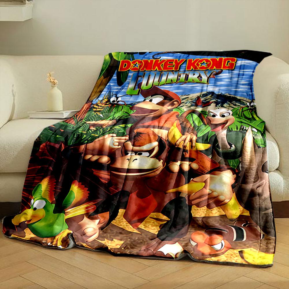 Colorful jungle-themed characters featuring animals and a pair of apes. for all seasons blanket lunch break throw gift