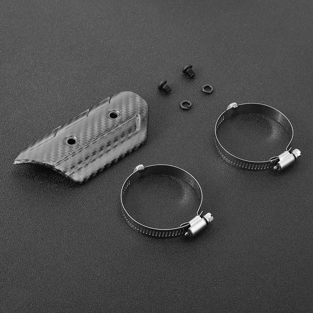 Elerose Exhaust Heat Shield Guard Cover, Dry Carbon Fiber Exhaust Mid Pipe Universal Heat Shield Kit Cover