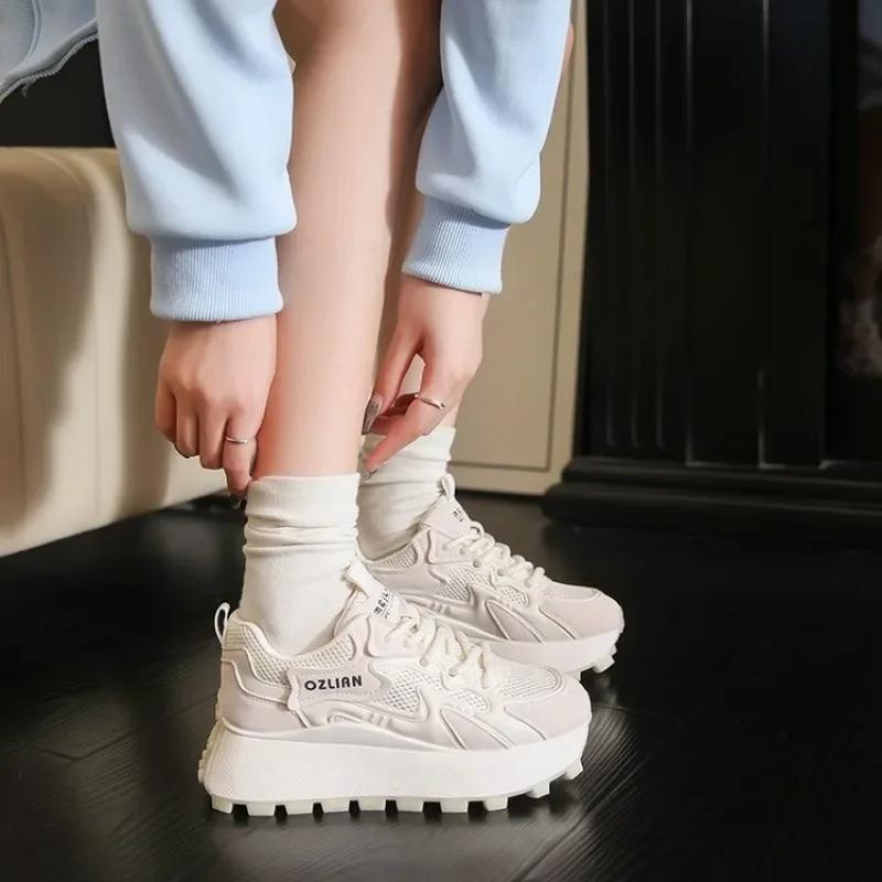 Модные новые дизайнерские кроссовки женские Daddy Shoes Ins Retro All Match Thick Sole Waffle Shoes Casual Sports Forrest Gump Shoes Women