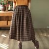 High Waist A-Line Skirt Women's Cheered Woolen Thiened Autumn Winter Vintage Commute Sle Skirts