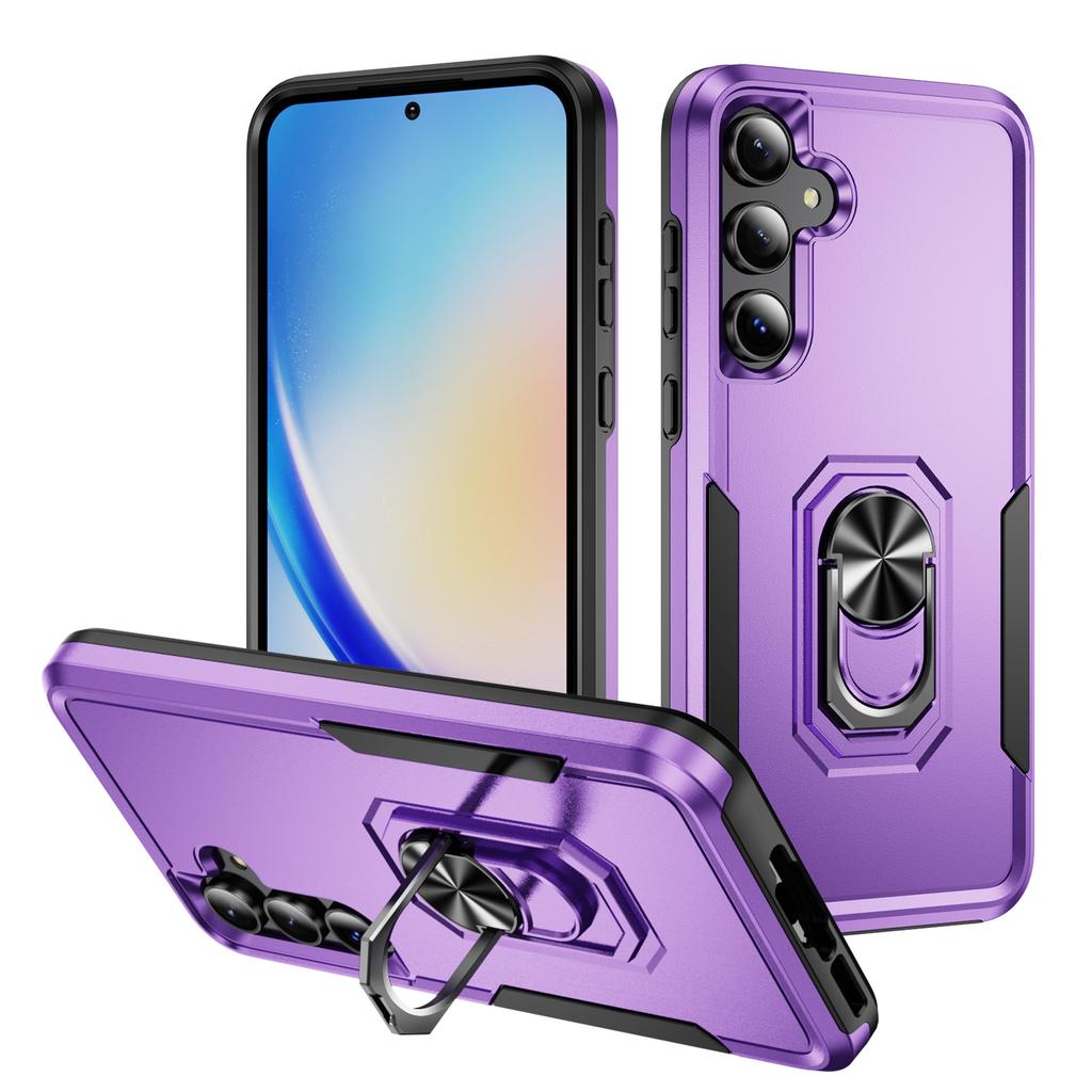 Бронированный чехол для телефона Samsung Galaxy S24 S22 S21 S23 Ultra Plus A55 A15 A35 5G A54 A14 A53 A05S с кольцом-держателем, противоударная крышка