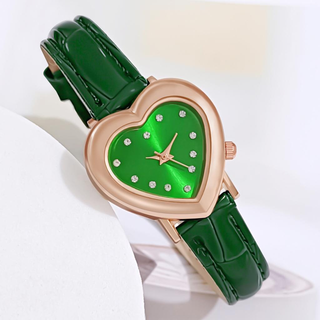 Luxury Watch Women Quartz Leather Watches Heart Shaped Ladies Wristwatch Rhinestone Dress Clock Gift Reloj Mujer Montre Femme