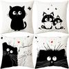 New Cartoon Cat Pillow Cushion Cover Digital Printing Pillow Cover
