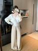 In-Stock: Women's Elegant Long-Sleeve Knit Sweater - Solid Color, Slimming, Versatile Chic Top for Autumn & Winter