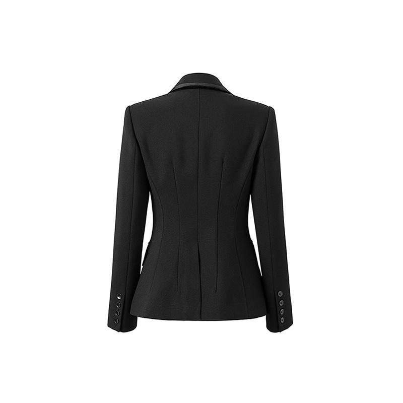 Элегантный женский пиджак-жакет ранней осени с бархатной отделкой, двубортный, с тяжелыми шипами, стразами и вышивкой в виде стрекозы