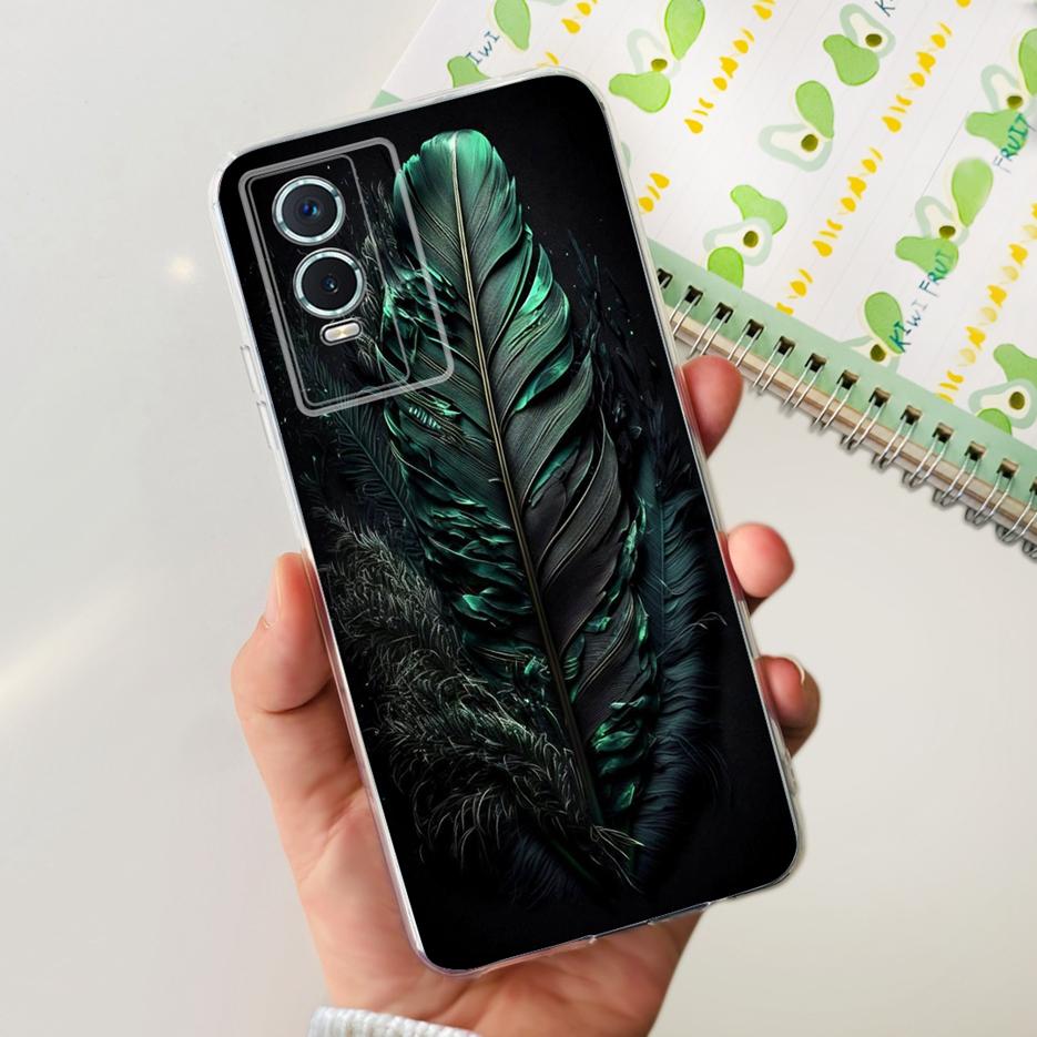 Чехол для Vivo Y76s Чехол для Vivo Y76 5G Стильный Расписной Чехол Прозрачный Силиконовый Чехол для Телефона Для Vivo Y74s Y 76 s VivoY76 5G Мягкие Fundas Coque