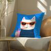 Funny and silly cat pattern Cushion Cover Silky elegant Comfort Sofa Bed Invisible zipper Beach pillowcase