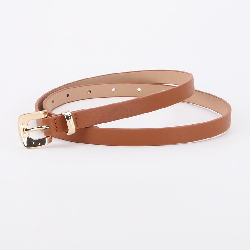 Korean Style Elegant Leather Belt For Dress And Jeans With Metallic Pin Buckle And Crocpattern Finish