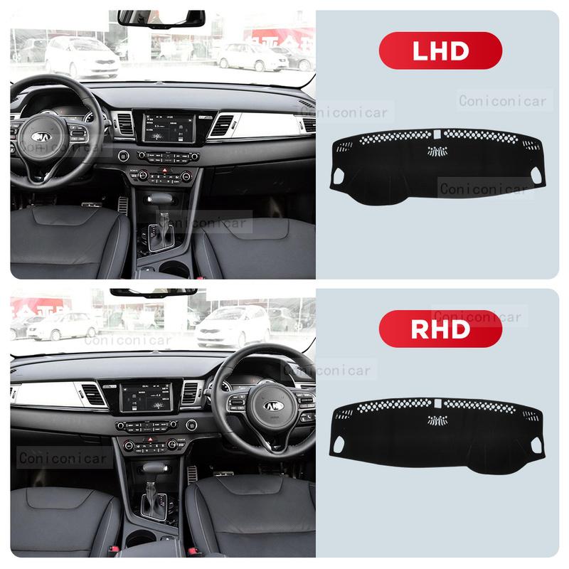 For KIA NIRO EV DE 2016- Car Dashboard Avoid Light Pad trument Platform Desk Cover Mats Carpets Anti-UV Accessories