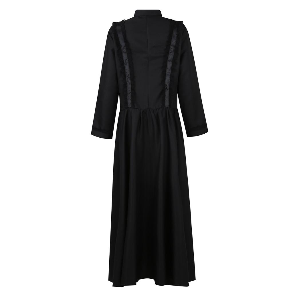 Women's Gothic Ruffle Bell Sleeve Corset Halloween Costume Plus Size Dress Off Shoulder Pattern Print Solid Color Dress