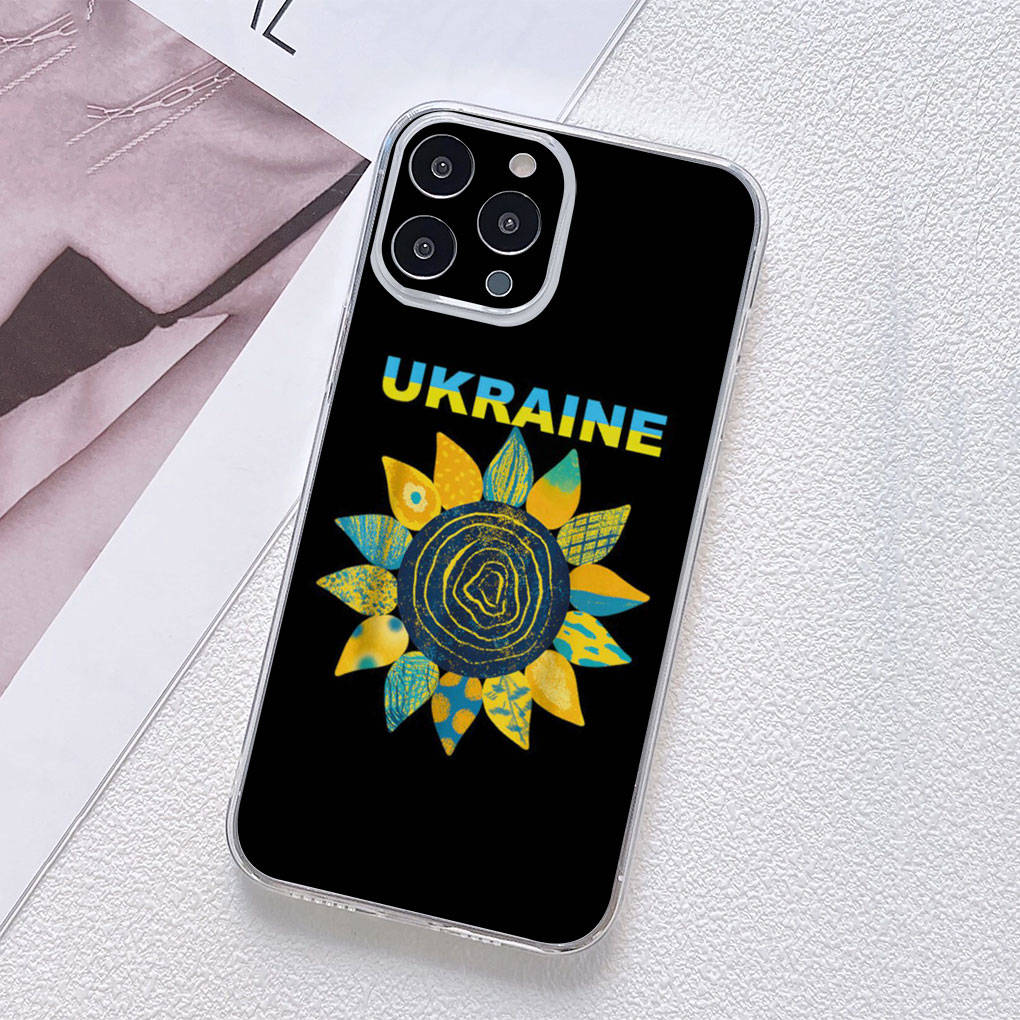 Чехол для Motorola Moto Edge 40 30 neo G54 G24 G84 iPhone 15 14 Xiaomi Redmi Note 13 12 11 Pro Samsung Galaxy A54 с изображением подсолнуха и карты Украины с украинским флагом