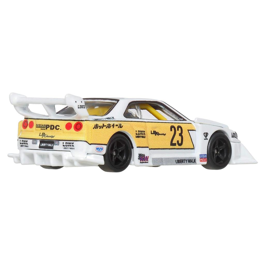 Hot Wheels Car Culture Silhouette LB-ER34 Super Silhouette Nissan Skyline Игрушечный автомобиль Литая модель автомобиля для детей от 3 лет и старше, Белый, JBK59