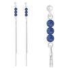 [Q4264] - Artisanal Silver Earrings 'Mineralia' Lapis Lazuli Silver - 85x4 Mm