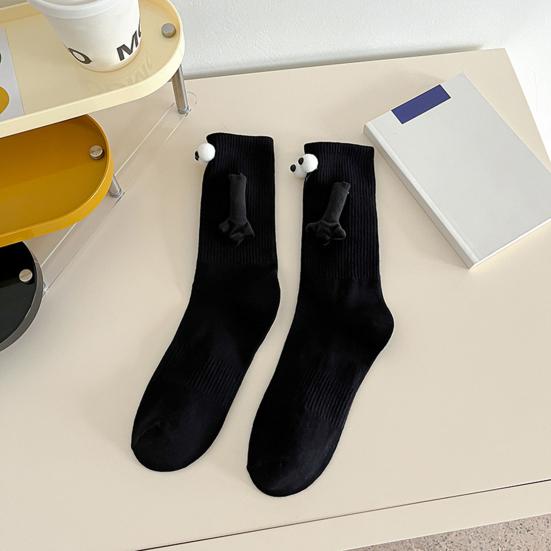 1 Pair Linking Couple Socks Magnetic Suction 3D Doll Couple Socks Couple Holding Hands Funny Socks Mid-Tube Cute Socks Funny Gifts for Women Men