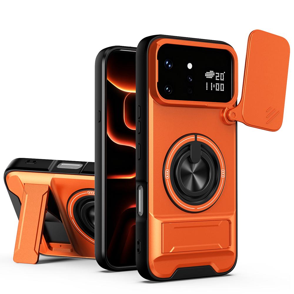 KEYSION Магнитный чехол для телефона Infinix Note 60 Ultra 5G Защита сдвижной камеры Вертикальная подставка Кольцо 360° Ударопрочная задняя крышка