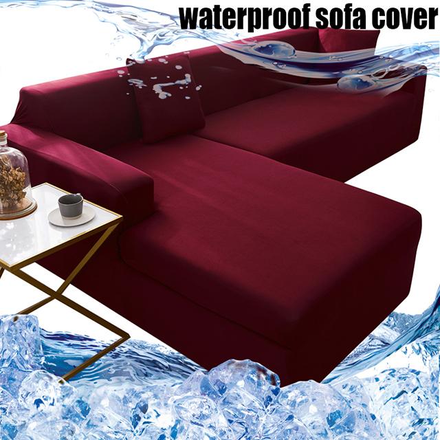 Эластичный водонепроницаемый чехол для дивана, пыленепроницаемые однотонные чехлы, L-образный угловой чехол для дивана, отдельные чехлы для дивана, разрешено проживание с домашними животными