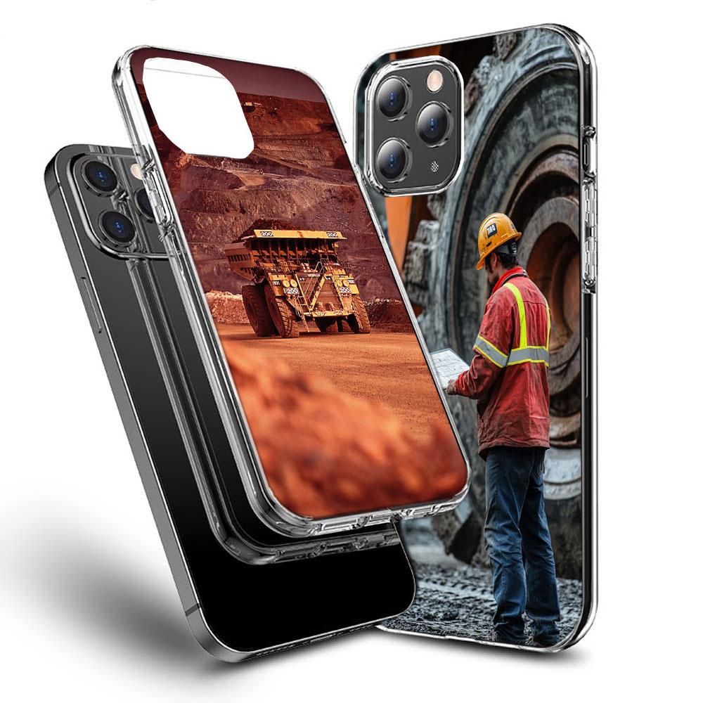 Heavy Duty Dump Truck Equipment Inspection Phone Case For Iphone 16E 15 Pro 14 Plus 17E 16 17 Pro Max Air 11 12 13 Mini Cover