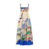 2026 new European and American cross-border  independent station sexy suspender printing graffiti cotton and linen printing pendulum 