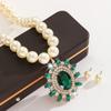 Luxury Necklace Earrings Set Rhinestone Inlaid Women Jewelry Set  Bridal