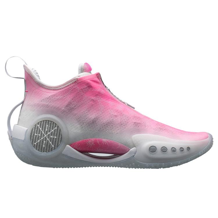 Баскетбольные кроссовки Li Ning WOW 9 Мужские Низкие Неоновый Свет Розовый/Стандартный Белый ABAR119-6