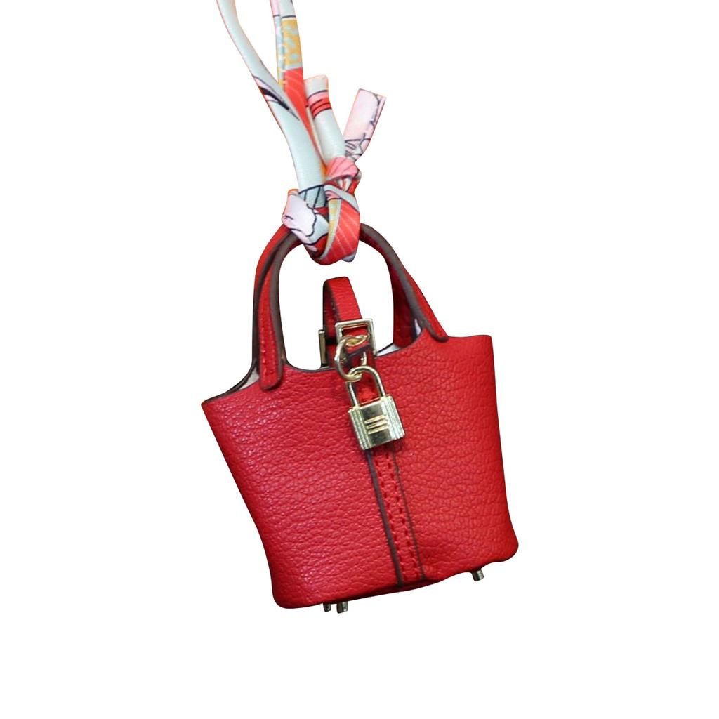 Милая подвеска в виде сумки-корзины, высококачественная кожаная подвеска-брелок для автомобиля, милая креативная подвеска