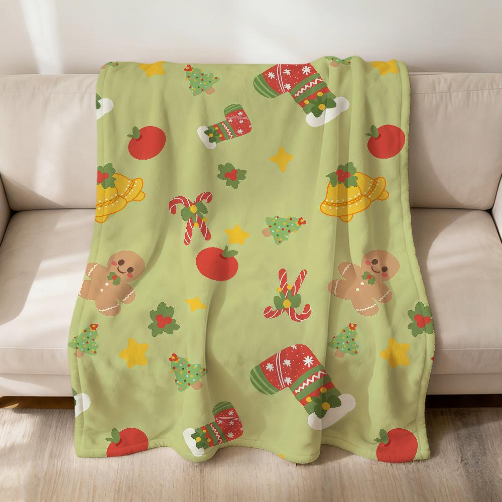 Christmas tree reindeer fashion art Flannel soft warm plush blanket sofa living room pet hogar bedroom gift home Car portable