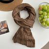 Scarf Atmosphere New Fashion Versatile Multi-functional Pleated Silk Scarf Linen Cotton and Linen Scarf Shawl Dual-purpose