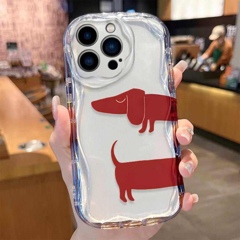 Модный простой чехол с щенком таксы для iPhone 17 16 E 15 14 13 12 Mini 11 Pro Max 8 7 Plus Мягкий силиконовый моющийся чехол Funda