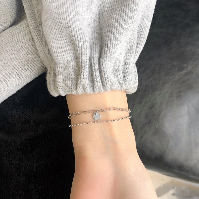 ANENJERY Серебряный цвет двухслойная круглая цепочка с подвеской в виде карты, регулируемый браслет для женщин и мужчин, простые ювелирные изделия, подарки на каждый день