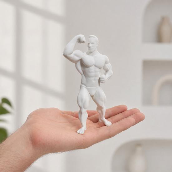 3D-печатная фигурка бодибилдера, Мускулистый мужчина, Мини-фигурка спортсмена фитнеса для рабочего стола, Детализированная скульптура из ПЛА для спортзала, офиса, игровой установки, Креативный подарок для