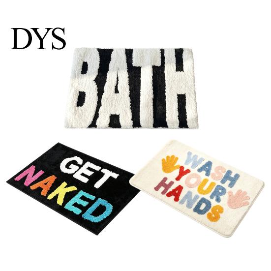 Decorative Bedroom Floor Mat Modern Bath Mat, Absorbent Non-Slip Bathroom Rug, Fun English Letters, Water Foot Pad Machine Washable Cozy Rug