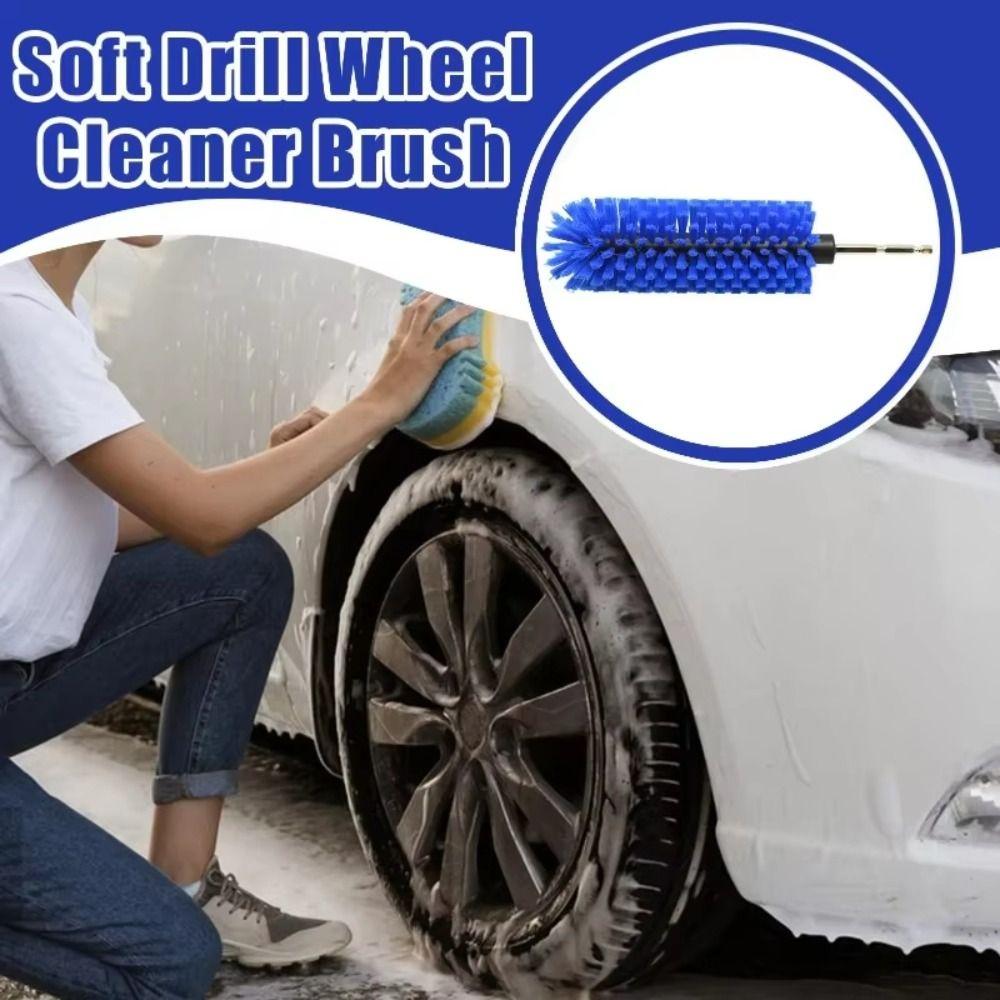 High-Density Bristles Drill Brush No Scratches Wheel Brush for Car Car Wheel Cleaner Tire Washing