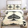 3pcs Ace of Spades Playing Card Duvet Cover Set, 1 Duvet Cover + 2 Pillowcases (No Insert), High-Definition Print, Home & Dorm yy251123029