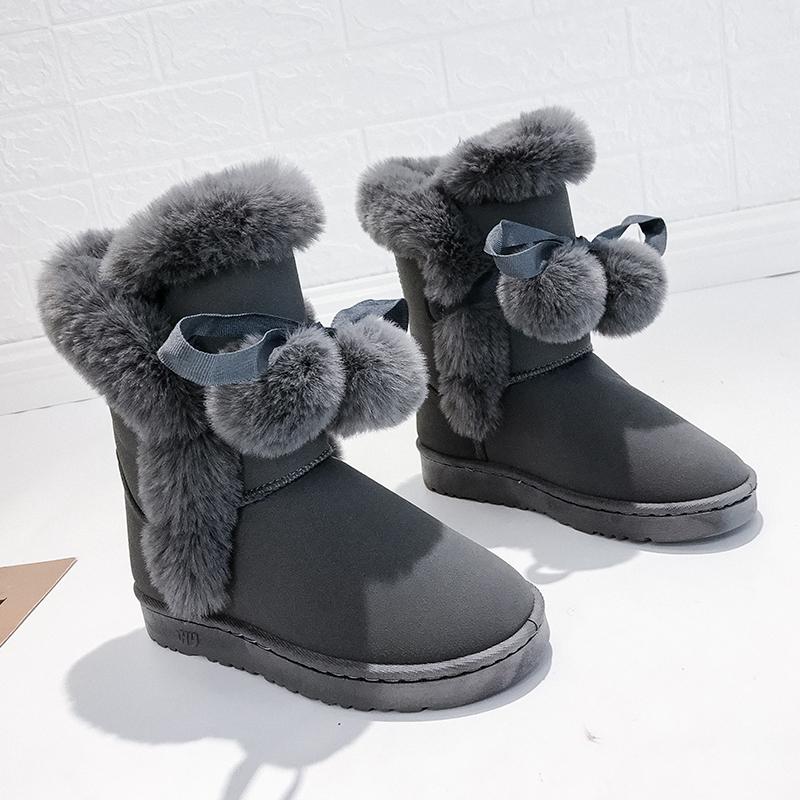 Зимние сапоги Теплые плюшевые сапоги Большие размеры Женские замшевые туфли на плоской подошве Женская модная обувь Удобные зимние сапоги Женские сапоги