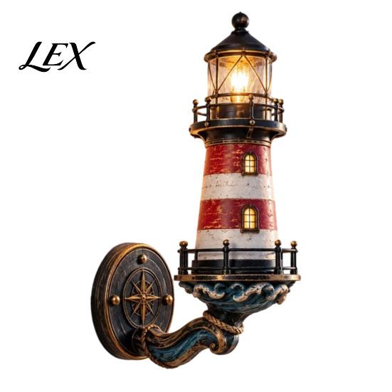 Nautical Wall Lighting Coastal Lighthouse Sconce Light, Vintage Lamp, Decorative Weather Resistant Light for Porch Patio Garden Beach House,