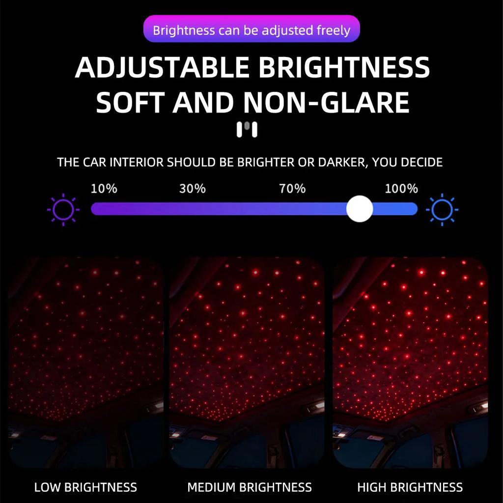 Звездный свет на крыше автомобиля RGB Внутренний окружающий свет Управление через приложение Пульт дистанционного управления Оптоволоконный звездный потолочный светильник Звездное небо на потолке для автомобиля дома
