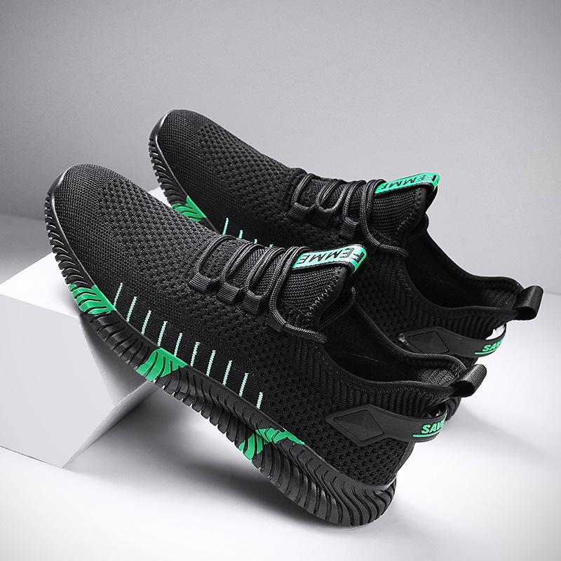 Весенние новые трендовые мужские кроссовки для летающих досок, удобные повседневные спортивные туфли, сетчатые дышащие кроссовки для бега, мужская обувь