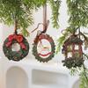 Tree Christmas Ornament Resin Vintage Bell Bow Wreath Christmas Pendant Stocking