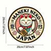 Japanese Lucky Cat Metal Wall Sign Retro Round Decor Home Office