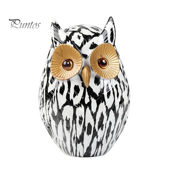 Граффити Сова Фигурка Сова из смолы Украшение для рабочего стола Многоцветная статуя Совы для дома Подставка под телевизор Офисная книжная полка Украшение стола