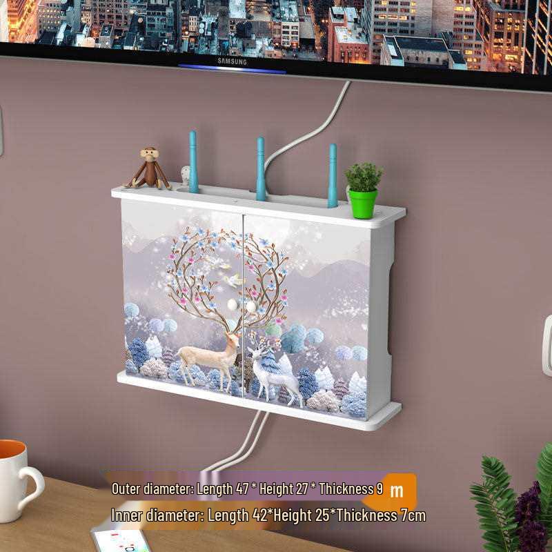 Настенная полка без сверления для Wi-Fi роутера и ТВ-приставки для гостиной/спальни