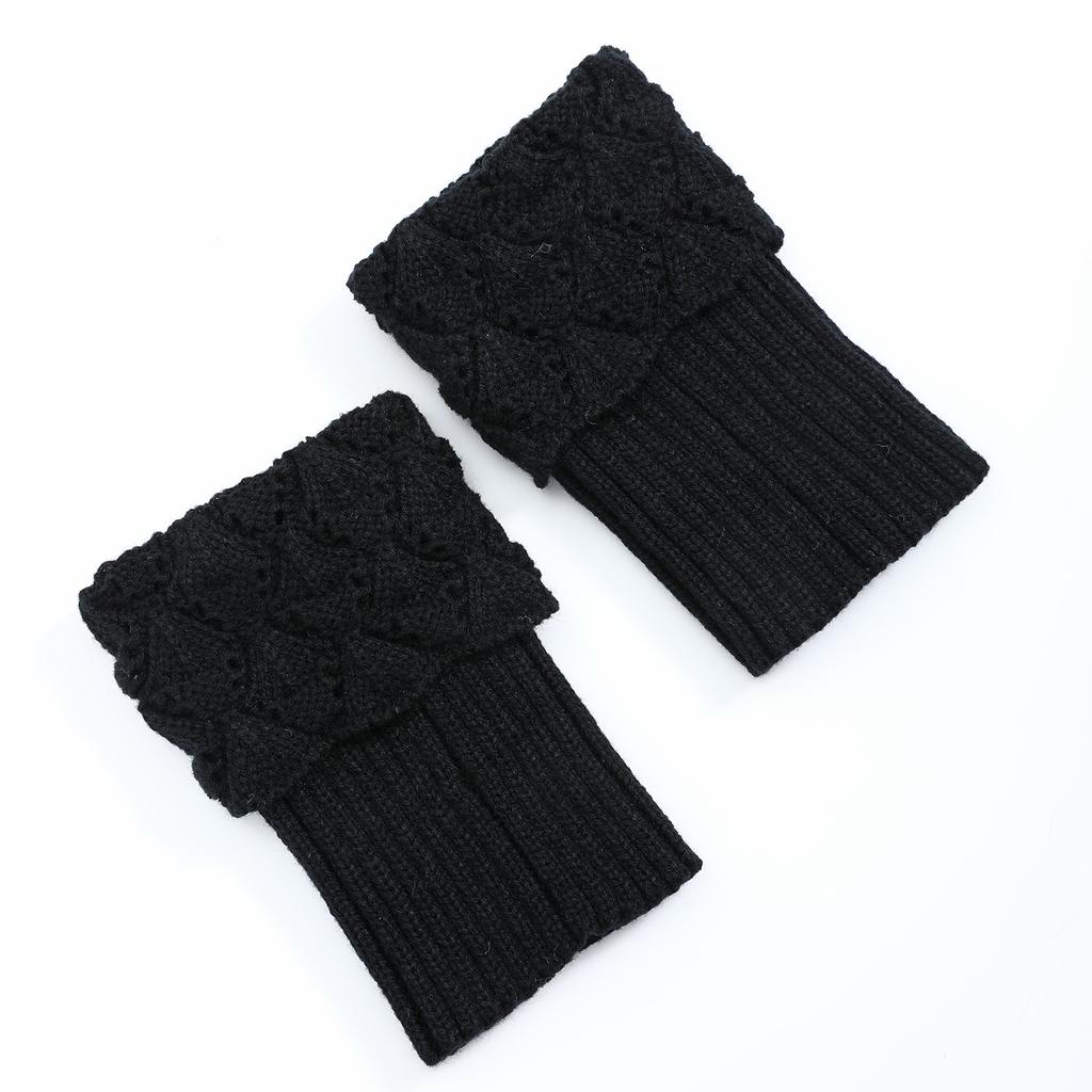 Вязаные короткие гетры с каймой, корейская версия, зимние женские чехлы для обуви, чехлы для ног, новые отворачивающиеся ажурные носки, гетры